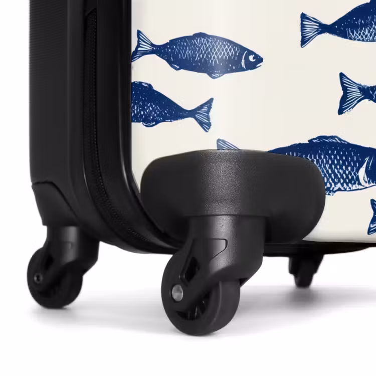 Koffer - Fisch - Muster - Blau - Weiß — 7