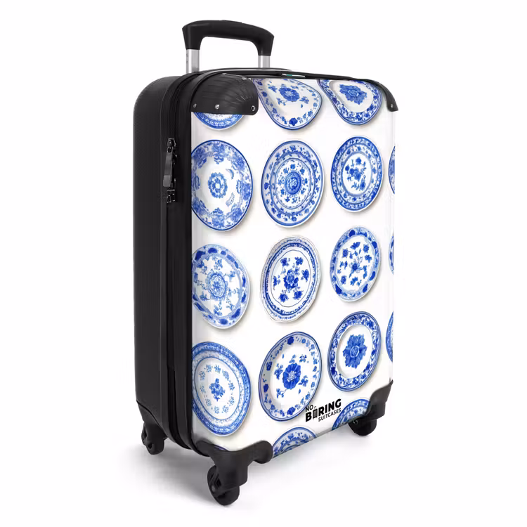 Koffer - Teller - Blumen - Muster - Blau — 2