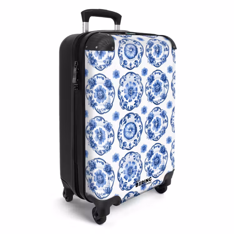 Koffer - Zierteller - Blumen - Blau — 2