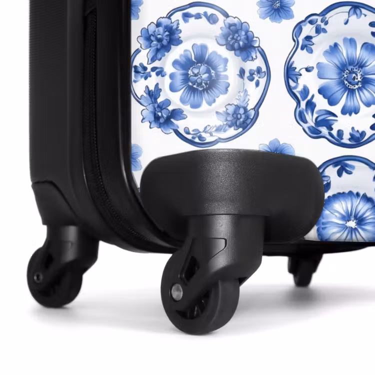 Koffer - Zierteller - Blumen - Blau — 7