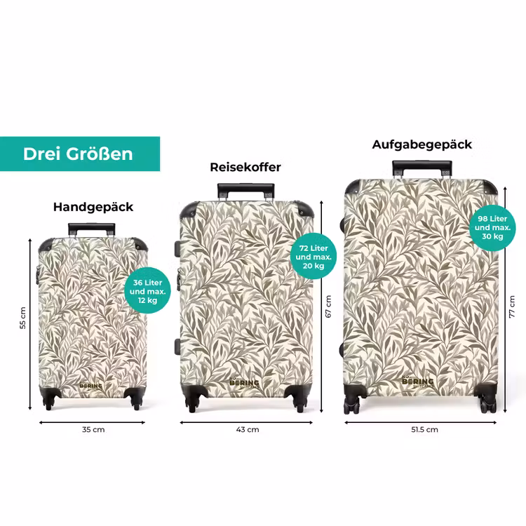 Koffer - Zweige - Botanisch - Taupe — 3