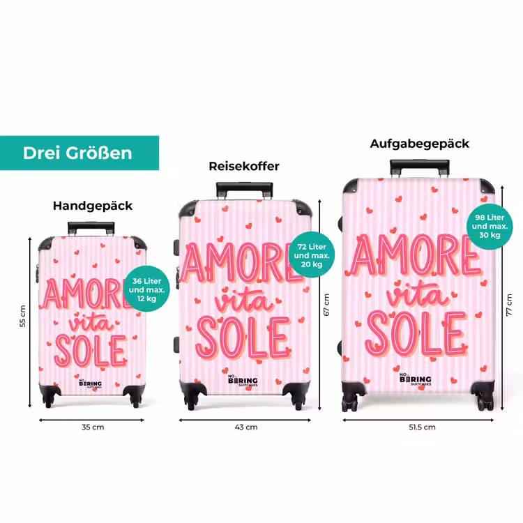 Koffer - Amore vita Sohle - Rosa - Herzen — 3