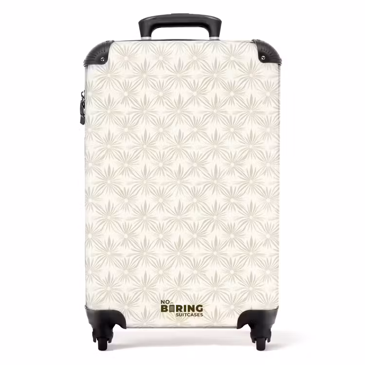 Koffer - Muster - Blumen - Beige — 1