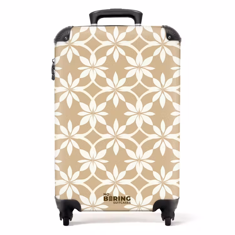 Koffer - Blumen - Muster - Beige — 1