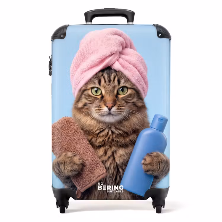 Koffer - Katze - Handtuch - Waschlappen - Seife — 1