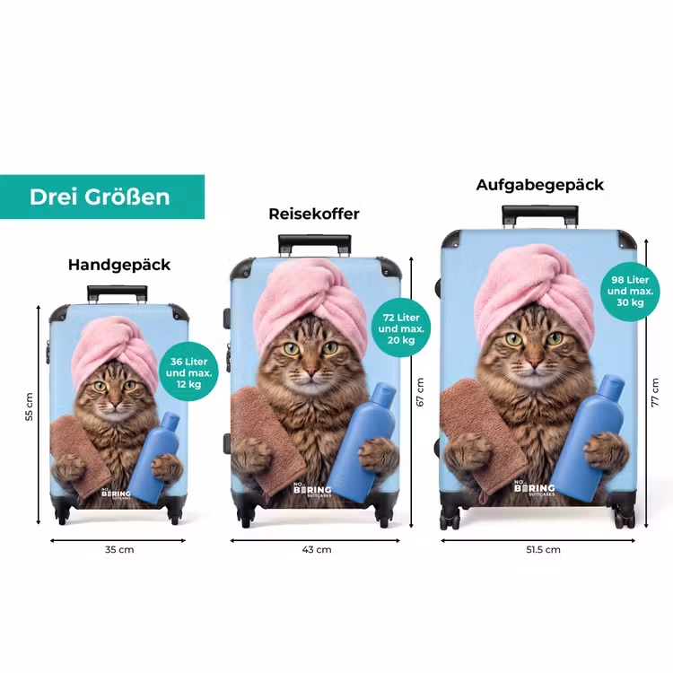 Koffer - Katze - Handtuch - Waschlappen - Seife — 3