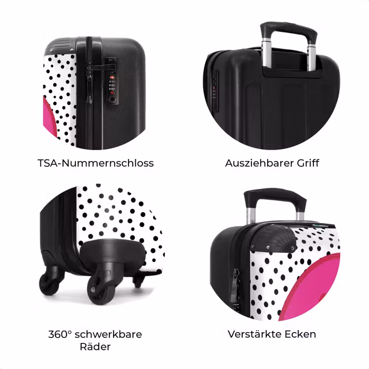 Koffer - Smiley - Rosa - Punkte — 8
