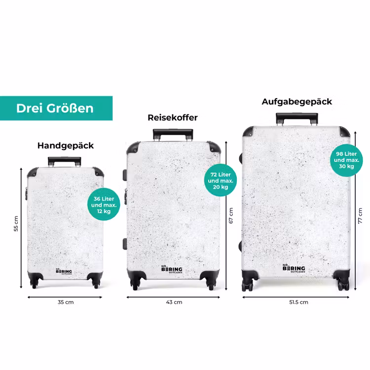 Koffer - Hellgrau - Betonstruktur - Dezent — 3