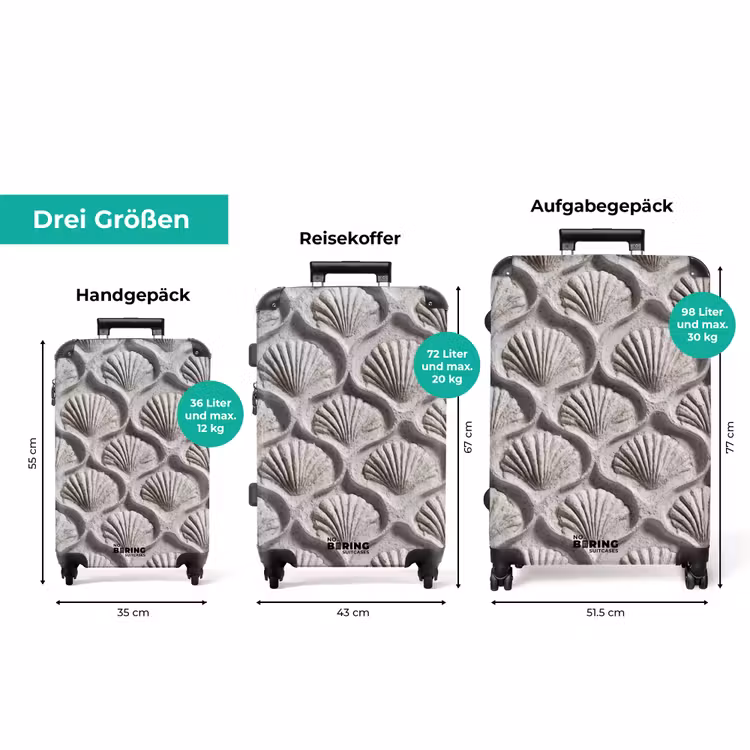 Koffer - Sand - Muschelform - Grau — 3