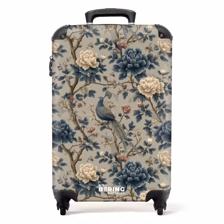 Koffer - Pfau - Blumen - Blau — 1