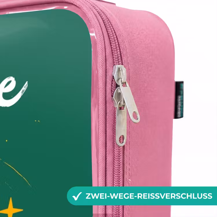 Kinderkoffer Rosa mit Name - Dino - Planet - Sterne - Grün — 5