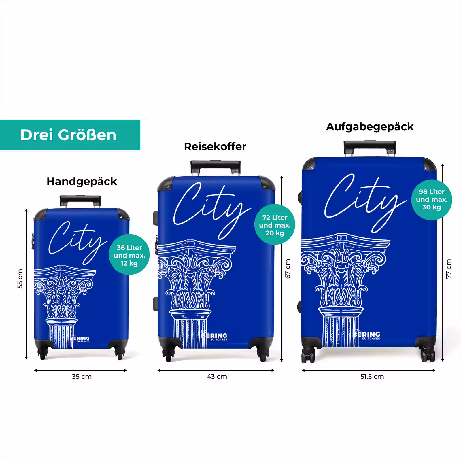 Koffer - Blau – Weiß – Klassisch – Architektur — 1