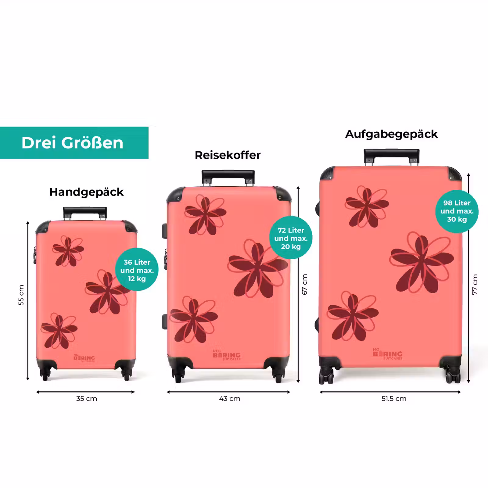 Koffer - Blumen – rosa – Muster — 1