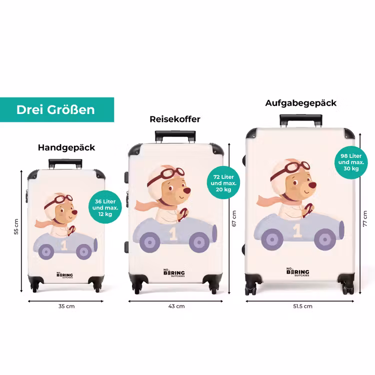 Koffer - Bär – Auto – Kinderzimmer – Cartoon – Verspielt — 3