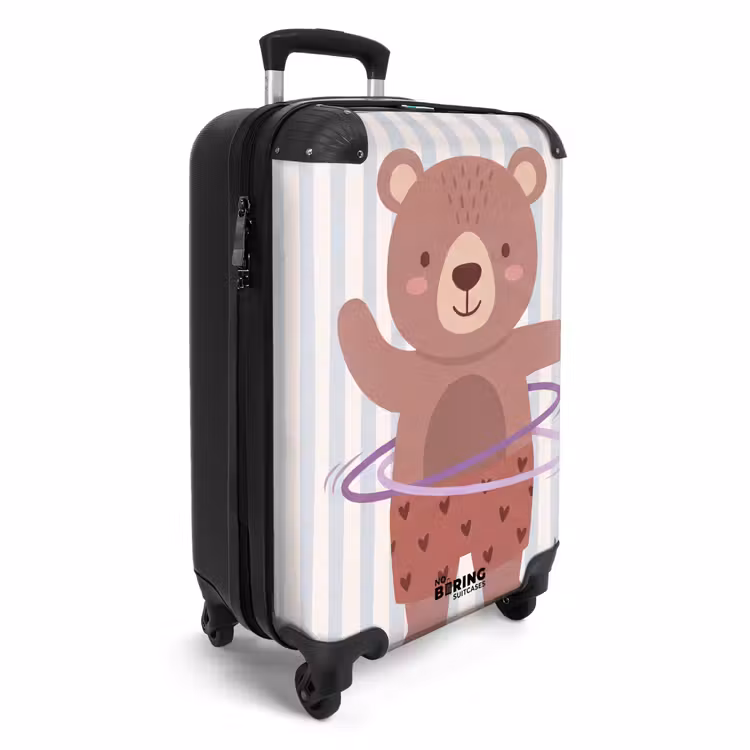 Koffer - Bär – Reifen – Kinderzimmer – Illustration – Braun — 2