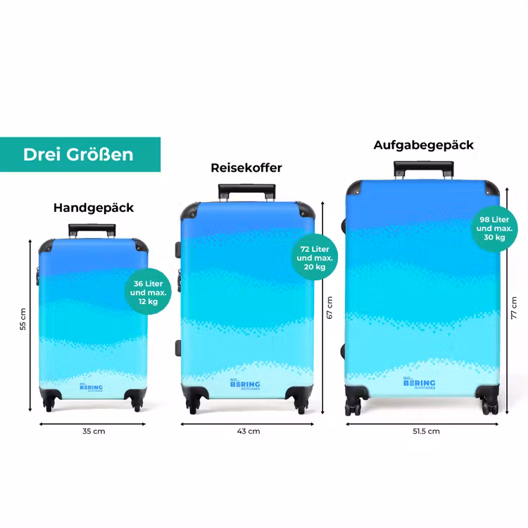 Koffer - Blau – Pixel – Horizontale Streifen — 3