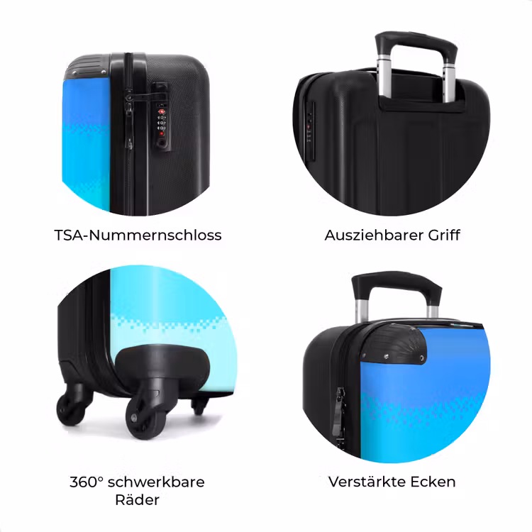 Koffer - Blau – Pixel – Horizontale Streifen — 8