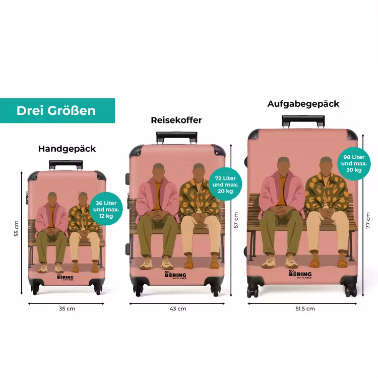 Koffer - Illustration - Bank - Menschen - Minimalistisch — 3