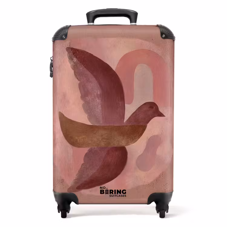 Koffer - Illustration - Vögel - Abstrakt - Rosa — 1