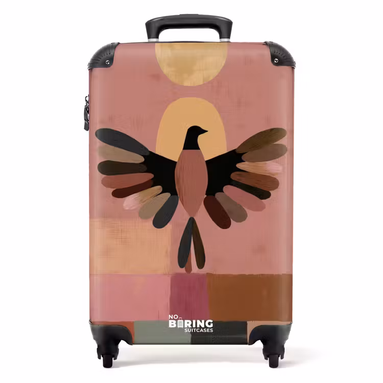 Koffer - Illustration - Vogel - Ebenen - Farbenfroh — 1