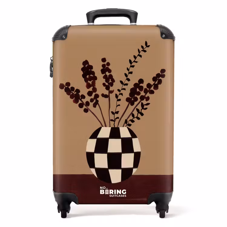 Koffer - Minimalistisch - Vase - Blumen - Braun — 1