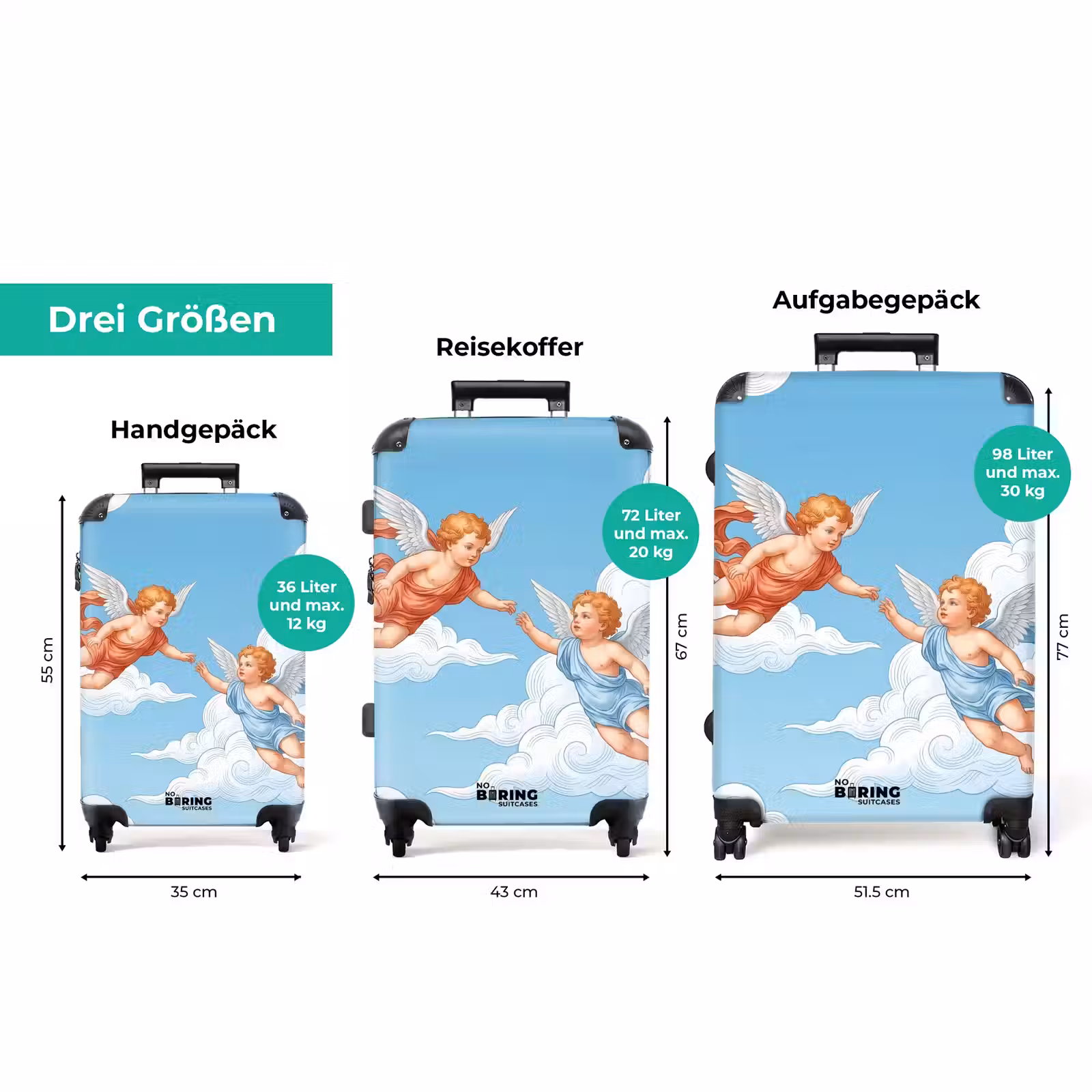 Koffer - Engel – fliegend – klassisch – blau — 1