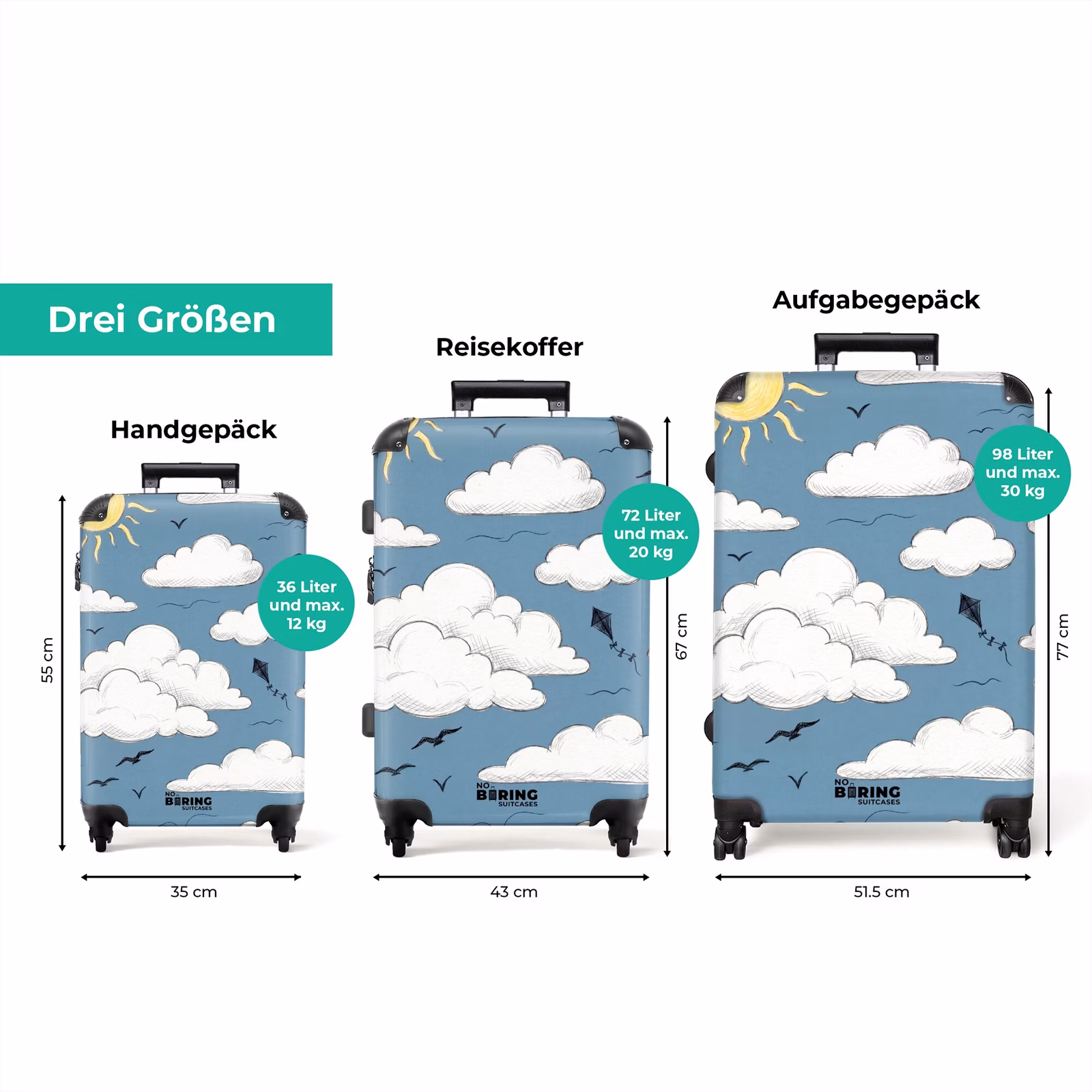 Koffer - Himmel – Sonne – Wolken – Natur – Blau — 1