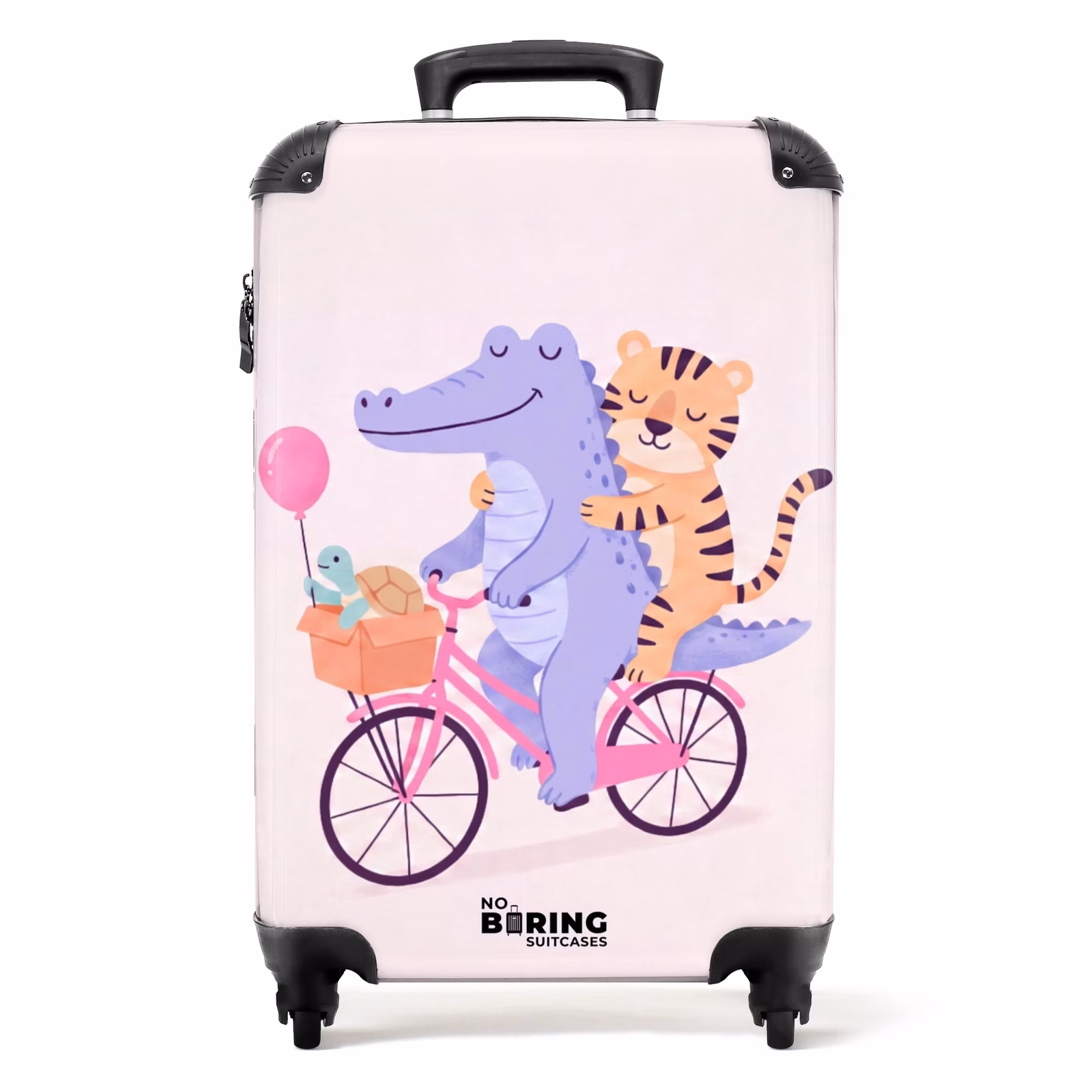 Koffer - Tiere – Fahrrad – Freundschaft – Illustration – Rosa — 1