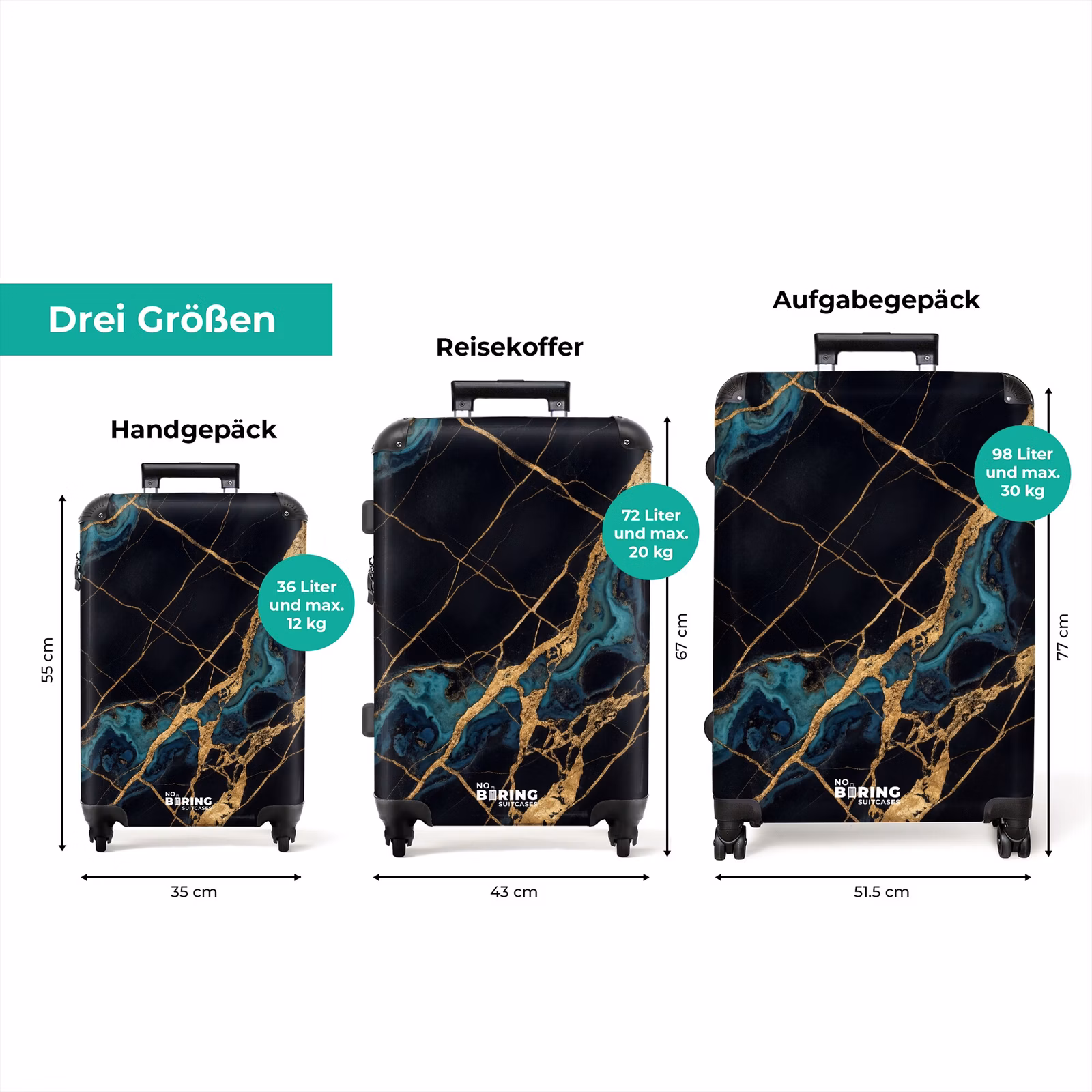 Koffer - Zusammenfassung – Goldene Linien – Kunst – Modern – Schwarz — 1