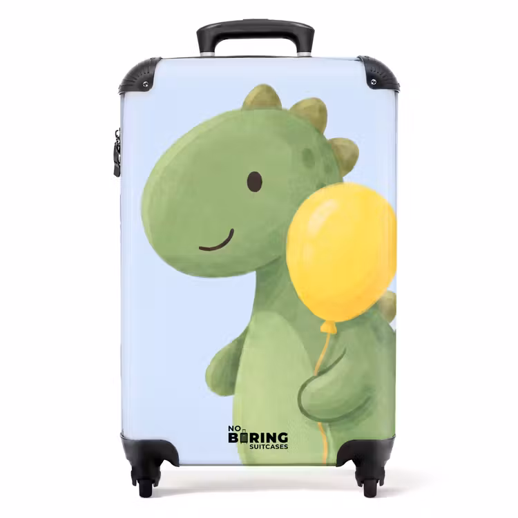 Koffer - Dinosaurier – Luftballon – Kinderzimmer – Illustration – Grün — 1