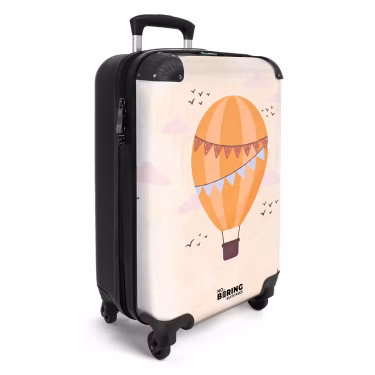 Koffer - Heißluftballon – Girlanden – Abenteuer – Illustration – Orange — 2