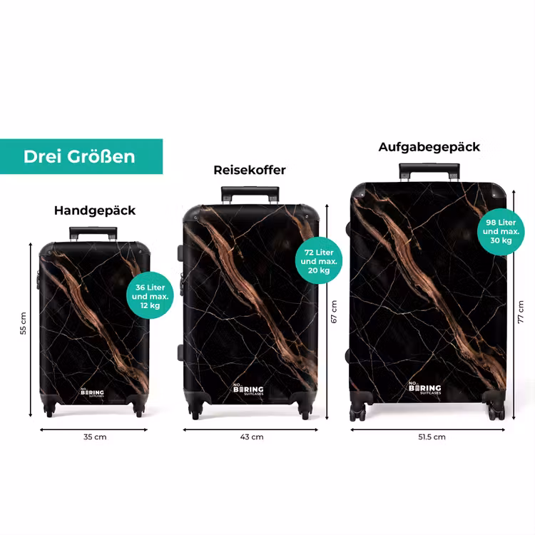 Koffer - Marmor – Gold – Muster – Luxus – Schwarz — 1