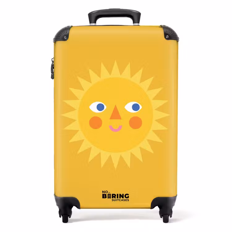 Koffer - Sonne – Gesicht – Sommer – Illustration – Gelb — 1