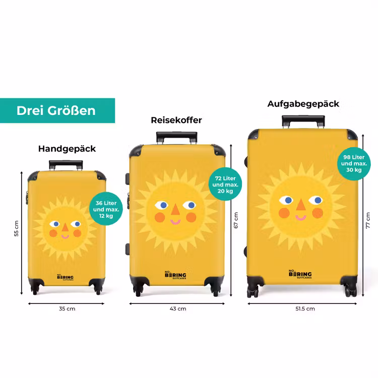Koffer - Sonne – Gesicht – Sommer – Illustration – Gelb — 3