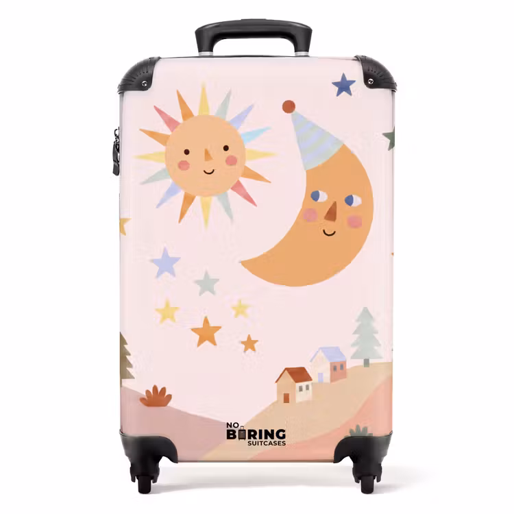 Koffer - Sonne – Mond – Sterne – Kinderzimmer – Pastell — 1