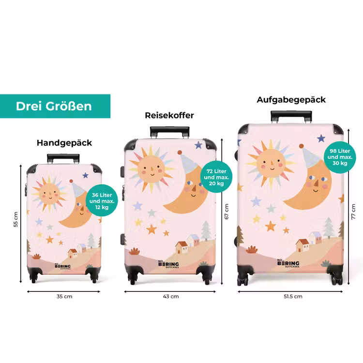 Koffer - Sonne – Mond – Sterne – Kinderzimmer – Pastell — 3