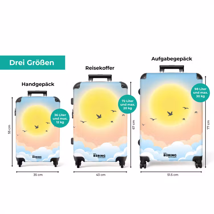 Koffer - Sonne – Vögel – Himmel – Natur – Gelb — 1