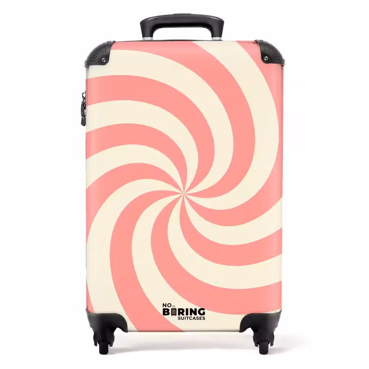 Koffer - Spirale – Muster – Abstrakt – Rosa – Beige — 1