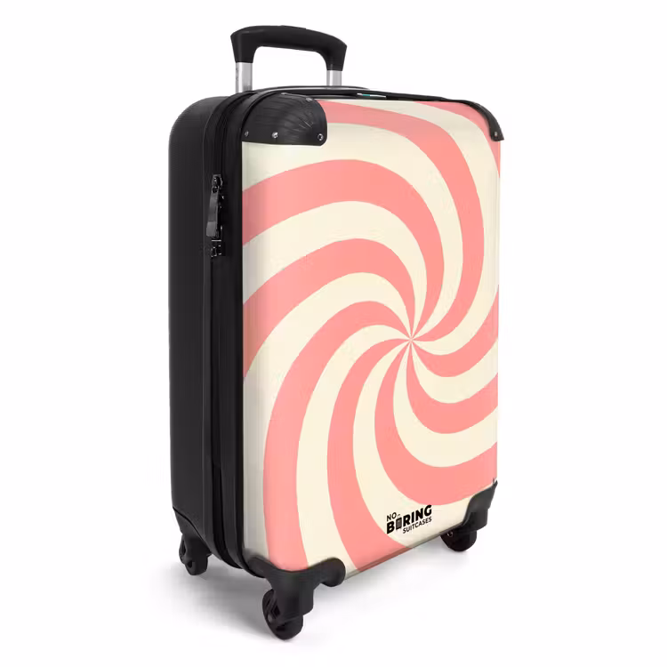 Koffer - Spirale – Muster – Abstrakt – Rosa – Beige — 2