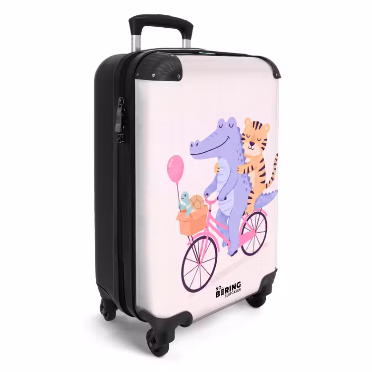 Koffer - Tiere – Fahrrad – Freundschaft – Illustration – Rosa — 2