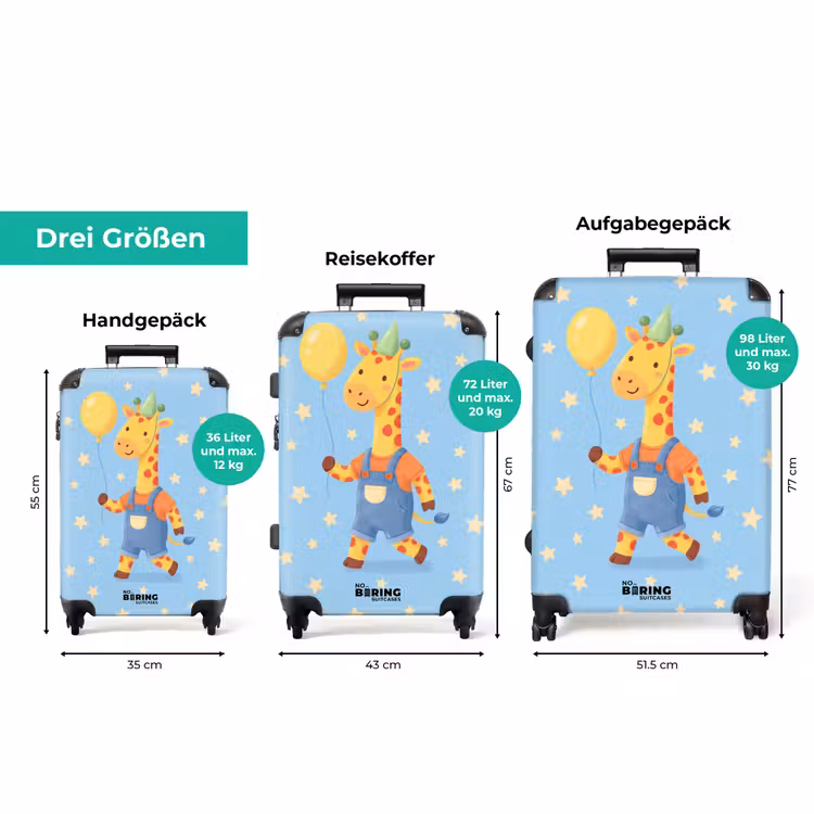 Koffer - Tiere – Giraffe – Luftballon – Party – Kinderzimmer — 3