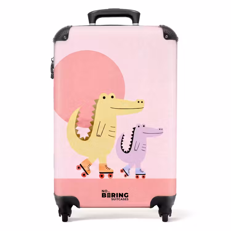 Koffer - Tiere – Skaten – Illustration – Verspielt – Rosa — 1