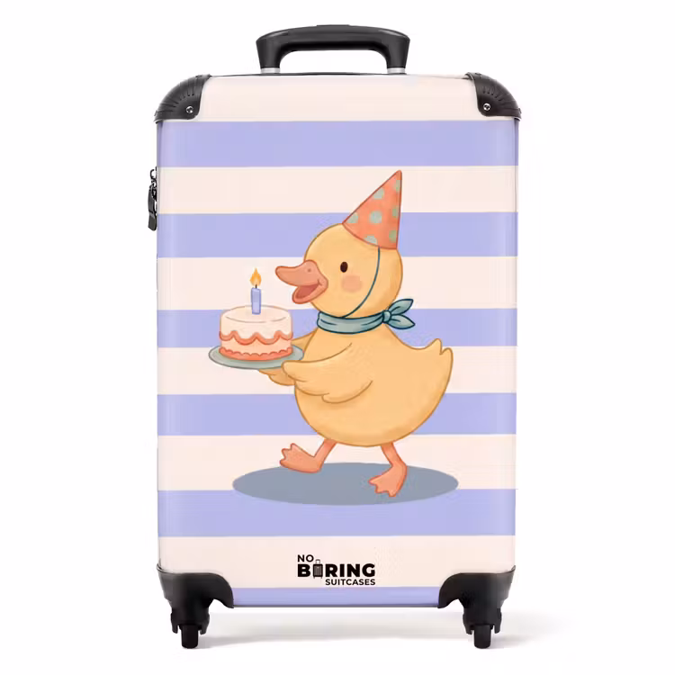 Koffer - Vogel – Fest – Torte – Kinder – Illustration — 1