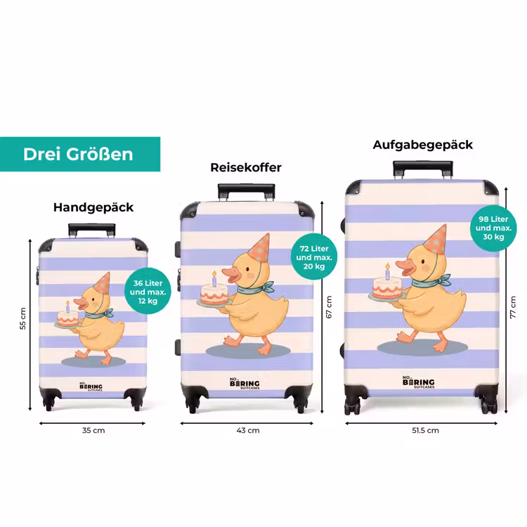 Koffer - Vogel – Fest – Torte – Kinder – Illustration — 3