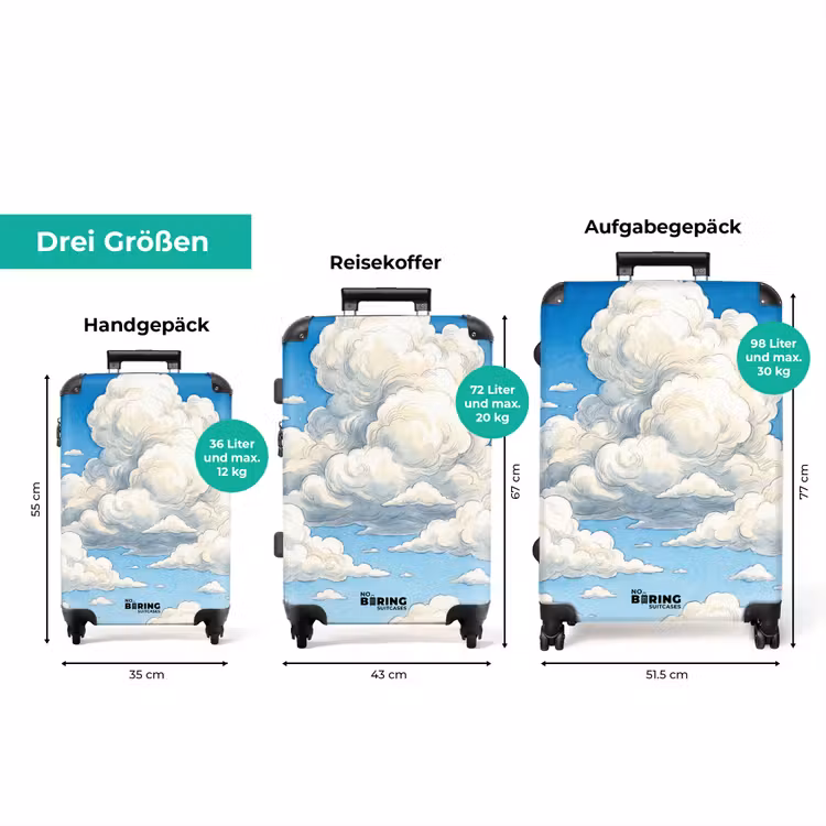Koffer - Wolken – Blauer Himmel – Natur – Modern – Weiß — 1