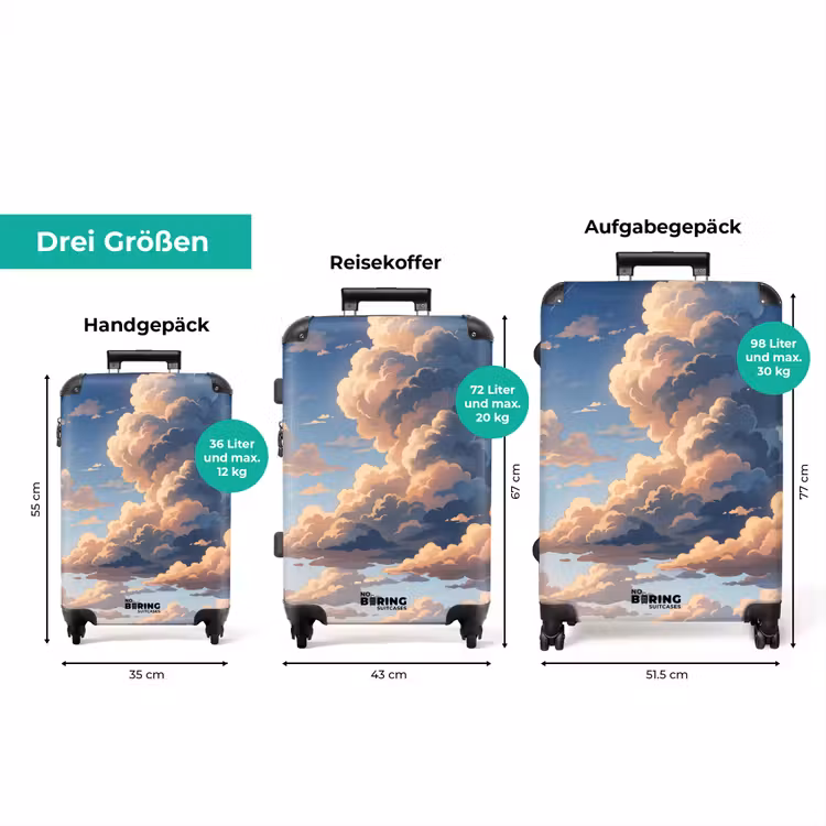 Koffer - Wolken – Tageshimmel – Natur – Illustration – Orange — 1