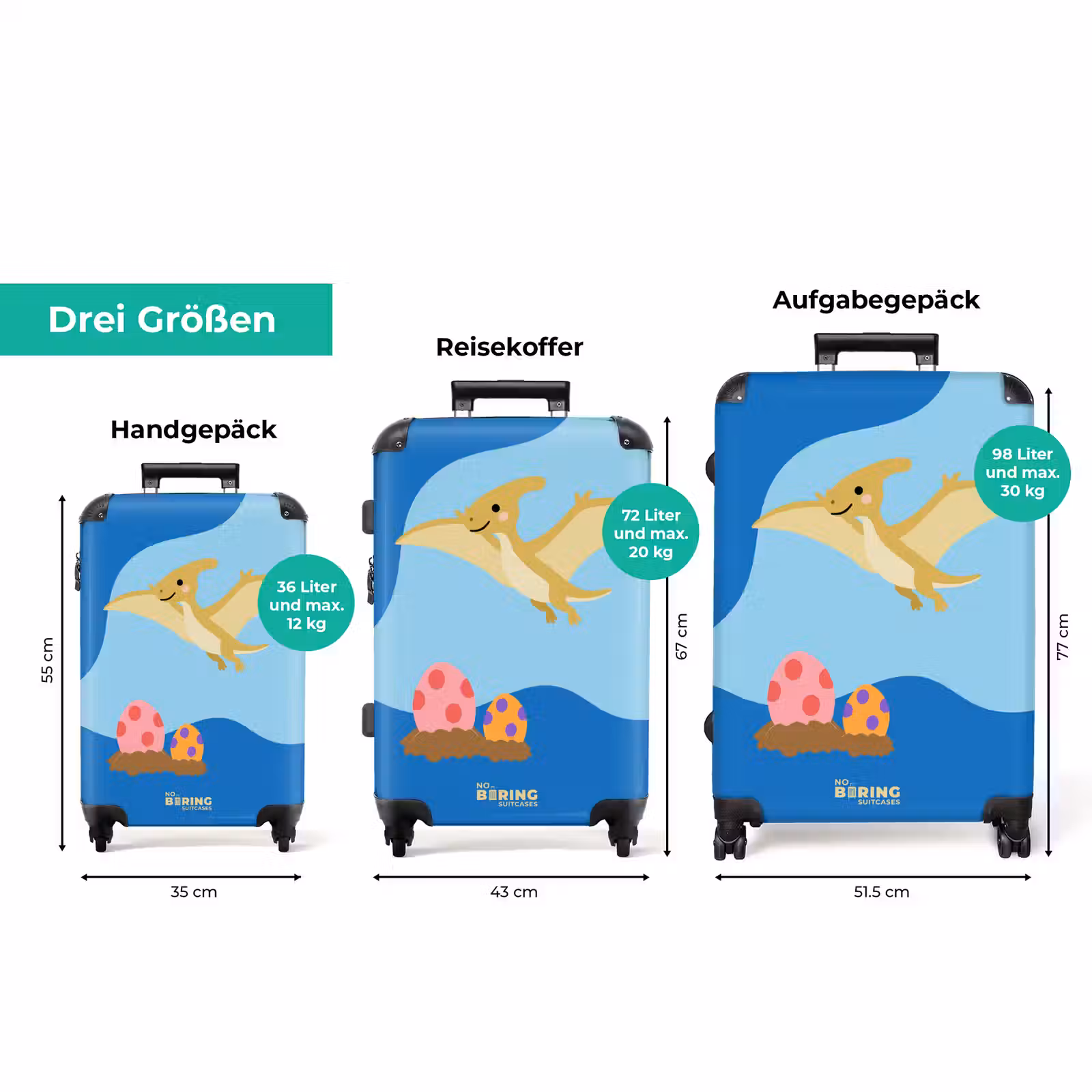 Koffer - Dino – Eier – Blau — 1