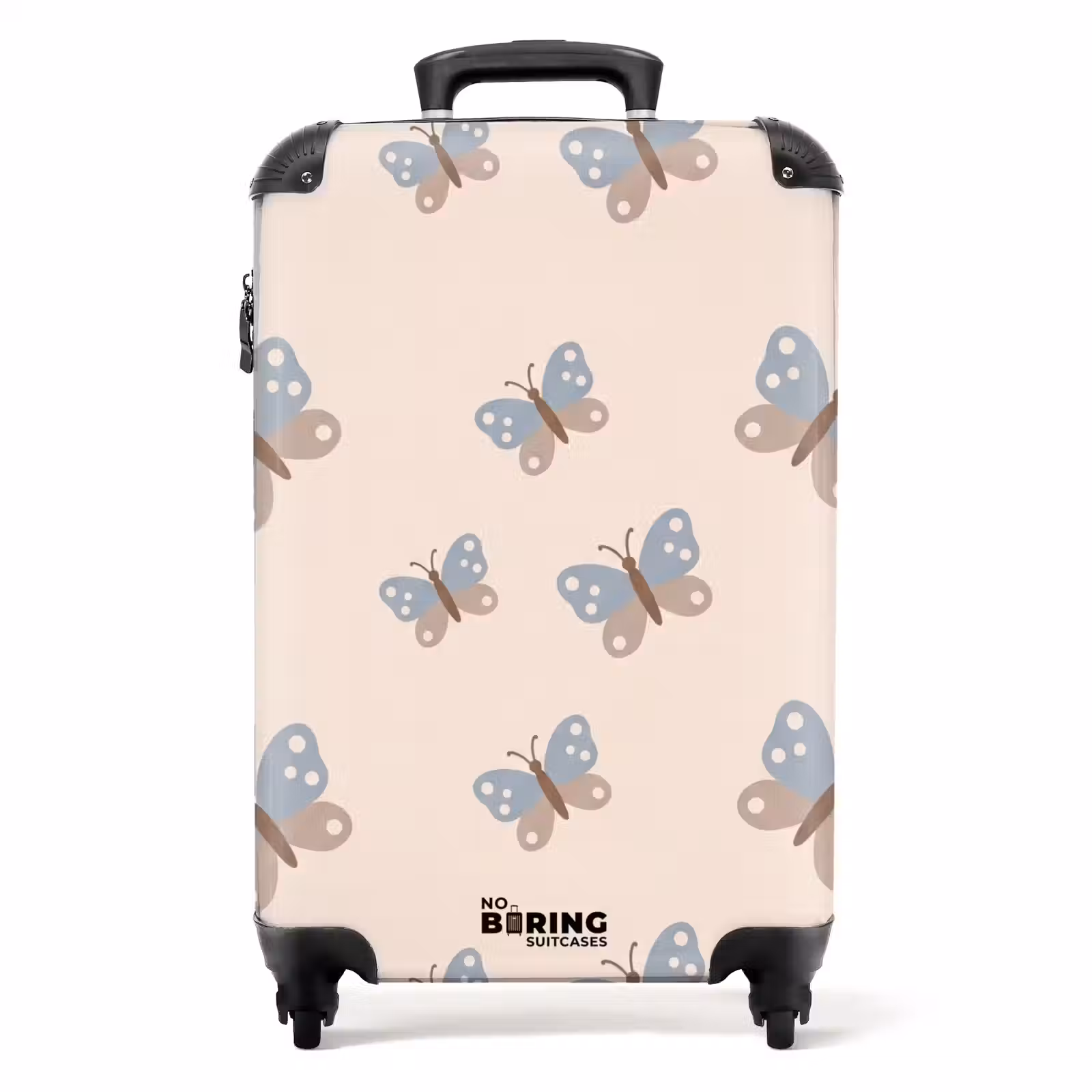 Koffer - Insekt – Schmetterlingsmuster – Abstrakt – Blau – Beige — 1