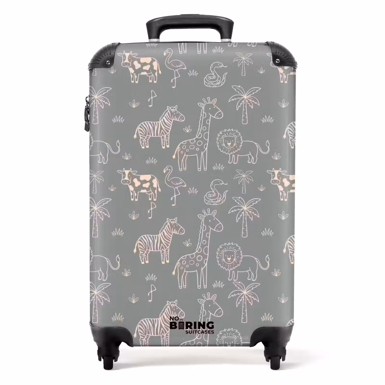 Koffer - Tiere – Safari – Muster – Illustration – Grün — 1