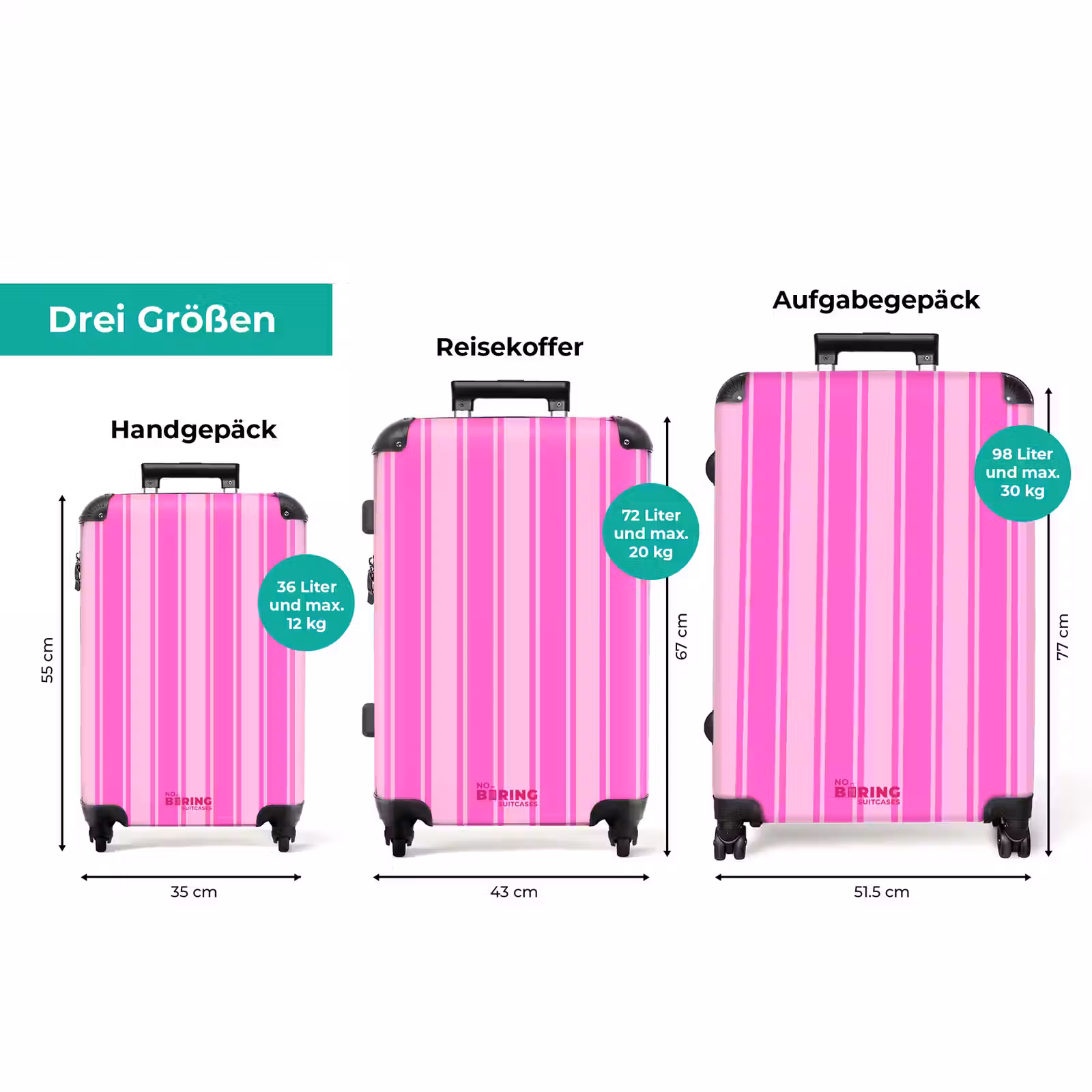 Koffer - Vertikale Streifen – Rosa – Muster — 1